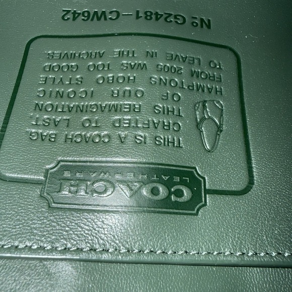 COACH HAMPTONS Re-Edition Leather Hobo Shoulder Bag Purse Hunter Green Ltd. Ed. - Picture 14 of 16